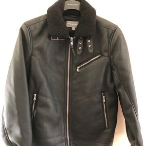 Michael Kors Sherpa Lined Leather Jacket